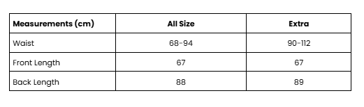 Size Guide Black Melolo Batik Skirt